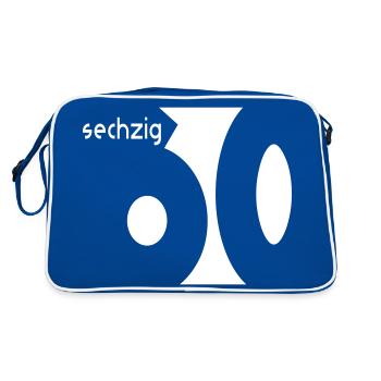 60. Geburtstag - Retro Tasche - Blau/Weiß - Hinten