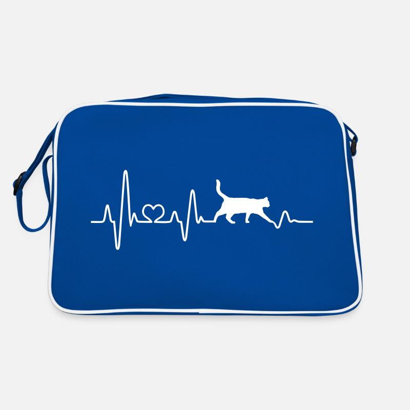 Cat Heartbeat Pulse Dear Cat Friend Retro Bag
