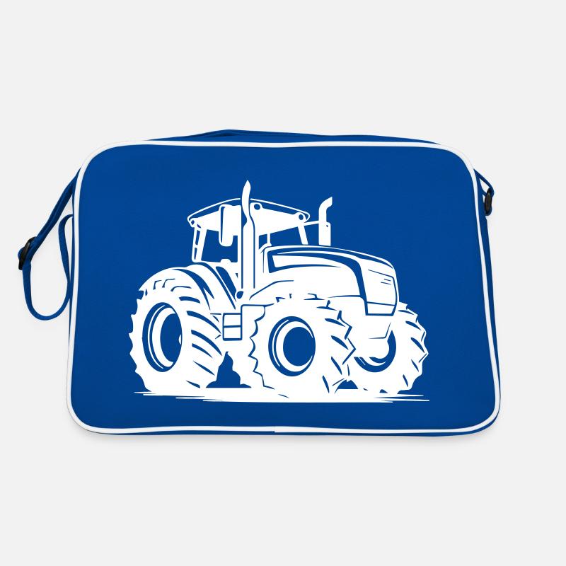 Traktor - Retro Tasche - Blau/Weiß