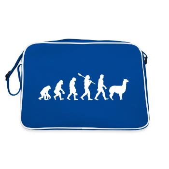 Evolution Alpaca funny gift idea South America - Retro Bag - blue/white - Back