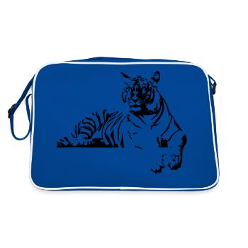 Tigre au repos - Shere Khan - Sac Retro - bleu/blanc - Dos