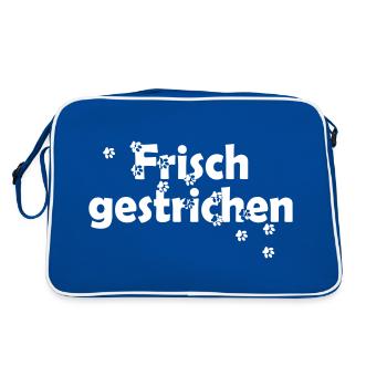 Frisch gestrichen - Retro Tasche - Blau/Weiß - Hinten