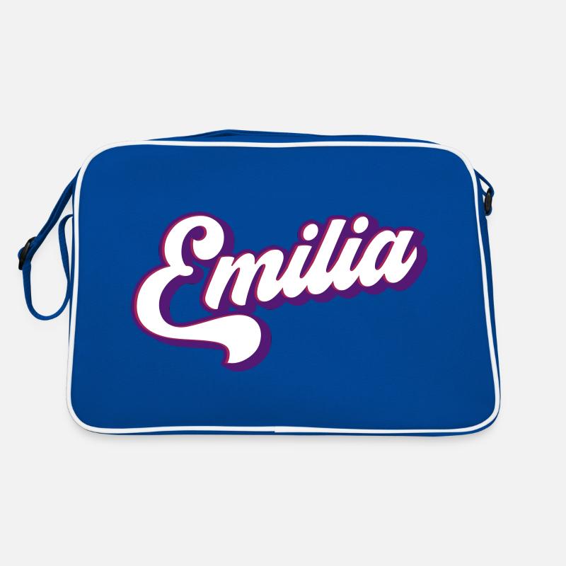 Emilia | Farben änderbar - Retro Tasche - Blau/Weiß