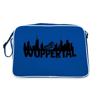 Wuppertal Skyline - Retro Tasche - Blau/Weiß - Hinten