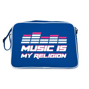 Music - Retro Tasche - Blau/Weiß - Hinten