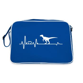 Heartbeat Dinosaure Velociraptor Dino Temps préhistoriques - Sac Retro - bleu/blanc - Dos