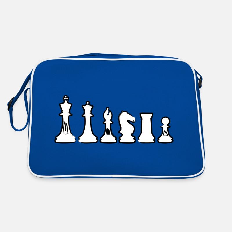 Schach - Retro Tasche - Blau/Weiß