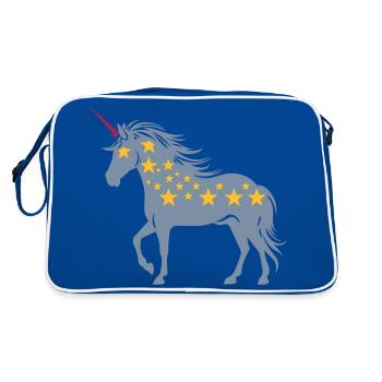 Licorne avec des étoiles | Couleurs changeantes - Sac Retro - bleu/blanc - Dos