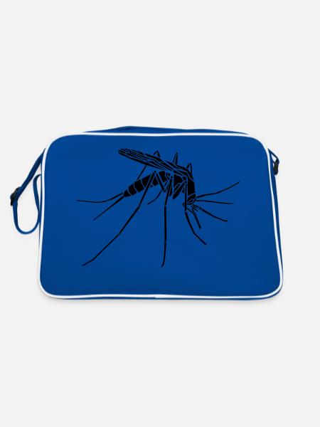 Mücke / Mosquito - Retro Tasche - Blau/Weiß - Hinten
