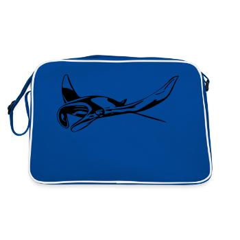 Manta Rochen - Retro Tasche - Blau/Weiß - Hinten