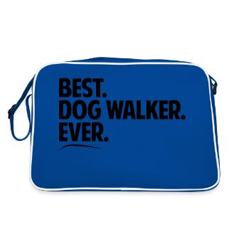 Best dog walker ever period bold text - Retro Bag - blue/white - Back