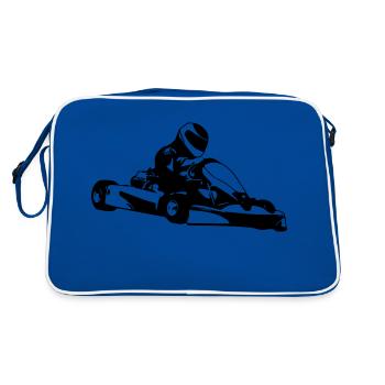 Kart - Retro Tasche - Blau/Weiß - Hinten