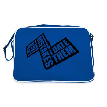 Date Mistakes Quote Logo - Retro Bag - blue/white - Back