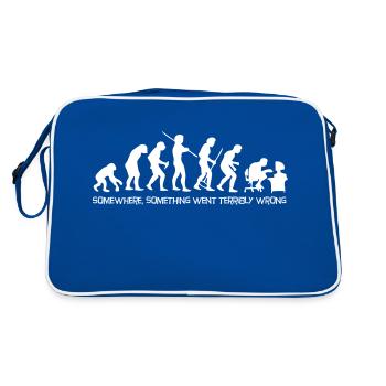 L'évolution humaine de Darwin de Ape to Digital Man. - Sac Retro - bleu/blanc - Dos