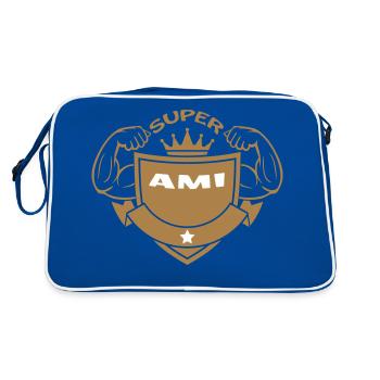 SUPER AMI - Sac Retro - bleu/blanc - Dos