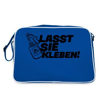 Klimakleber - lasst Sie kleben - Retro Tasche - Blau/Weiß - Hinten