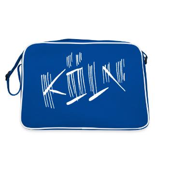 Köln - Retro Tasche - Blau/Weiß - Hinten