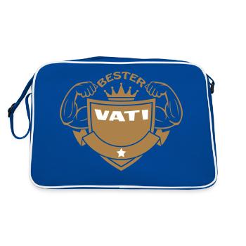 BESTSER VATI - Sac Retro - bleu/blanc - Dos