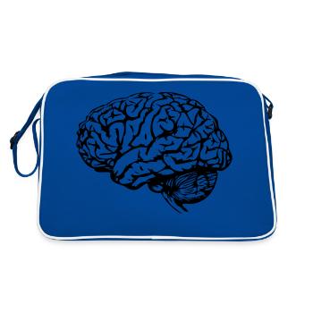 Gehirn - Retro Tasche - Blau/Weiß - Hinten