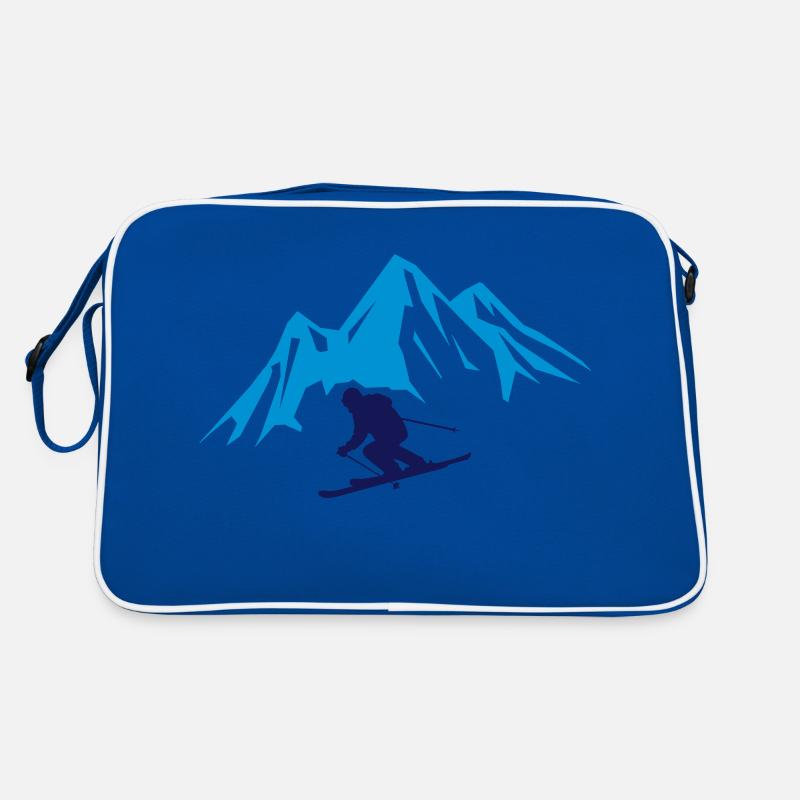 ski berge - Retro Tasche - Blau/Weiß