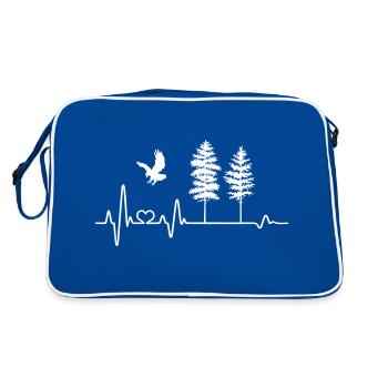 aigle battement de coeur arbre arbres amoureux de la nature ECG - Sac Retro - bleu/blanc - Dos
