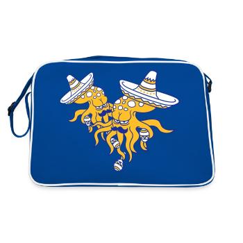 2 Octopus Équipe de musique de chapeau de culture mexicaine - Sac Retro - bleu/blanc - Dos
