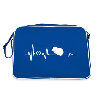 Hamster Heartbeat Pulse Pet Rongeur - Sac Retro - bleu/blanc - Dos