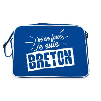 je suis Breton, humour Bretagne, cadeau original - Sac Retro - bleu/blanc - Dos