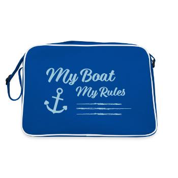 My Boat My Rules Anchor Maritime Stripes - Retro Bag - blue/white - Back
