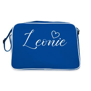 leonie name - Retro Tasche - Blau/Weiß - Hinten