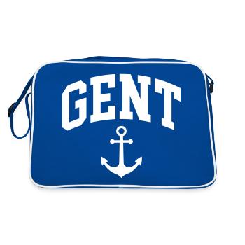 Gent - Retro Tasche - Blau/Weiß - Hinten