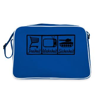freiheit wahrheit sicherheit - Retro Tasche - Blau/Weiß - Hinten