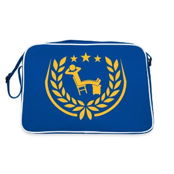 Icon man relaxes laurel wreath - Retro Bag - blue/white - Back