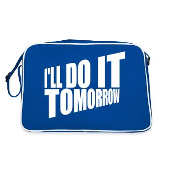 do it tomorrow Zitat - Retro Tasche - Blau/Weiß - Hinten