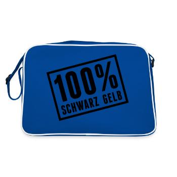 100_schwarz_gelb__f1 - Sac Retro - bleu/blanc - Dos