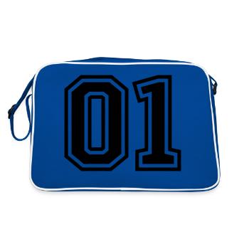01 eins nummer - Retro Tasche - Blau/Weiß - Hinten