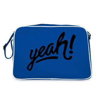 yeah - Retro Tasche - Blau/Weiß - Hinten