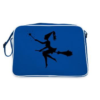Hexe - Retro Tasche - Blau/Weiß - Hinten