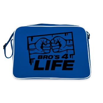 bros_for_life_f1 - Retro Tasche - Blau/Weiß - Hinten