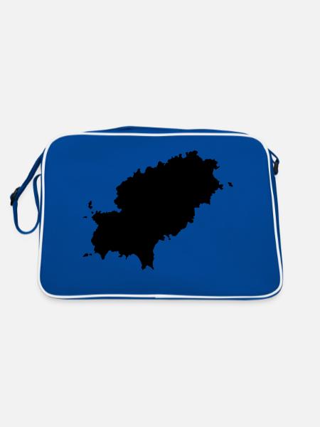 ibiza island map - Retro Tasche - Blau/Weiß - Hinten