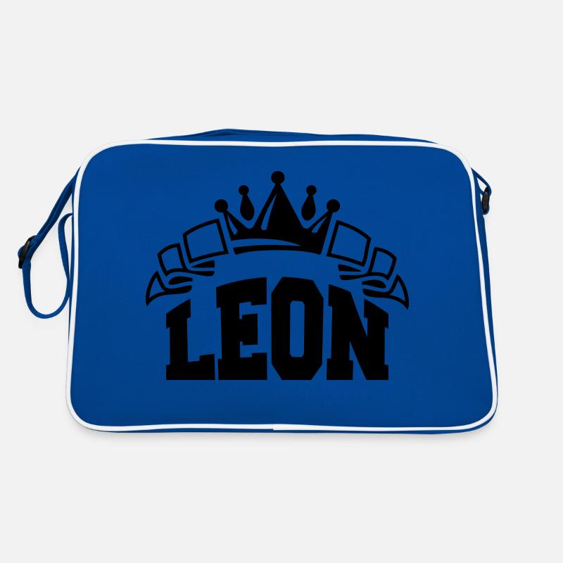 leon - Retro Tasche - Blau/Weiß