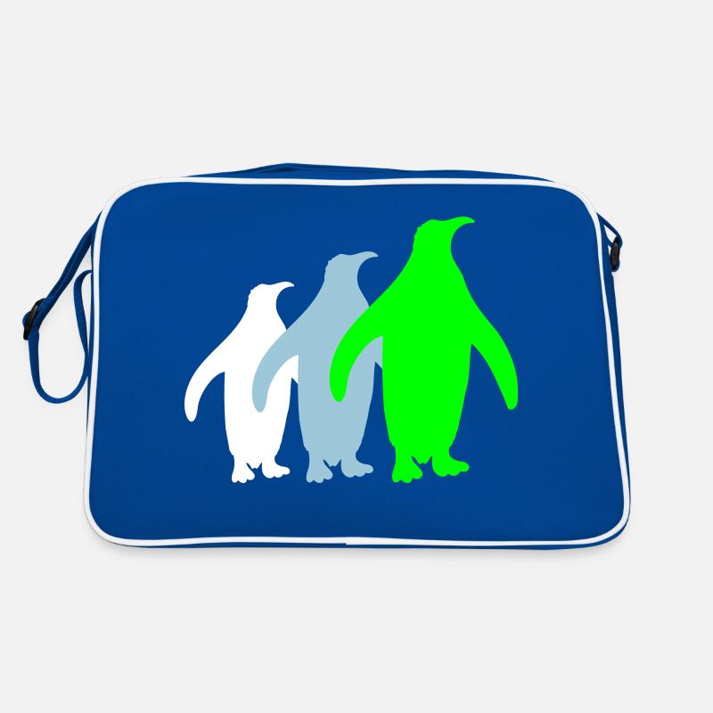 3 Penguins Silhouettes Three Friends Team Row Retro Bag