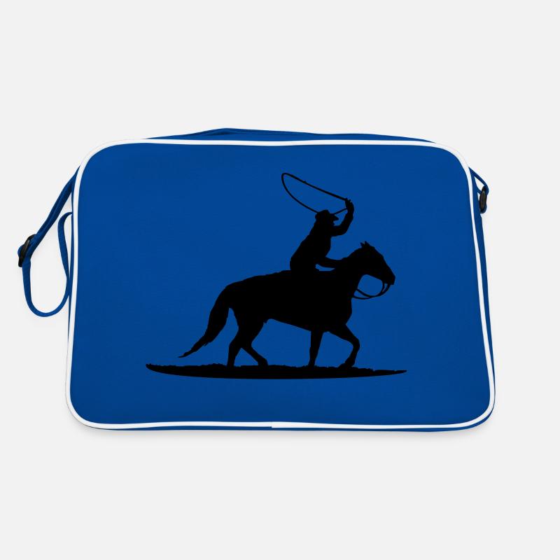westernreiter - Retro Tasche - Blau/Weiß