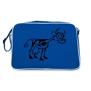 Cow - Retro Bag - blue/white - Back