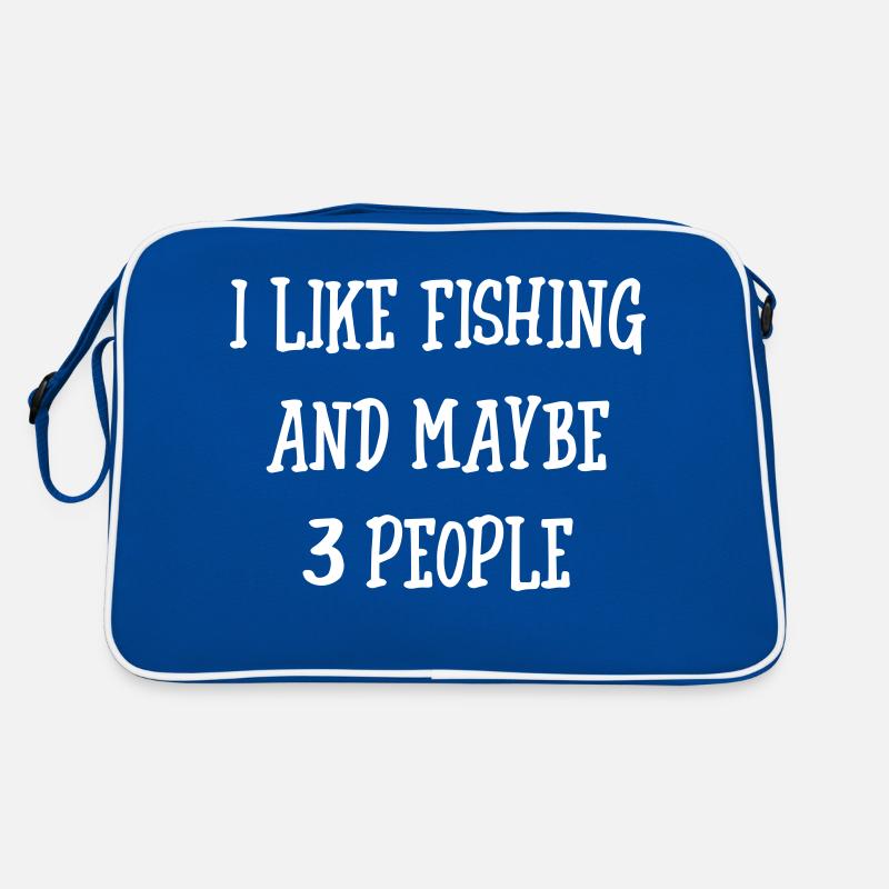 FISHING - Retro Tasche - Blau/Weiß