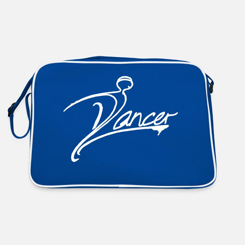 TÄNZER-LOGO IN WEISS - Retro Tasche - Blau/Weiß