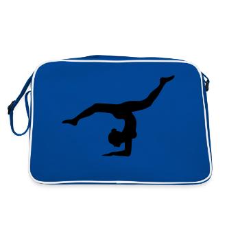 gymnastik sport turnen ballette maedchen frau - Retro Tasche - Blau/Weiß - Hinten