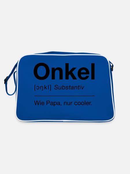 Onkel - Retro Tasche - Blau/Weiß - Hinten