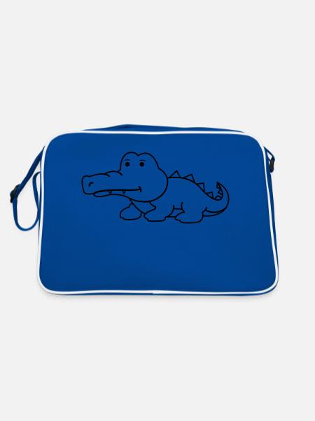 crocodile - Sac Retro - bleu/blanc - Dos