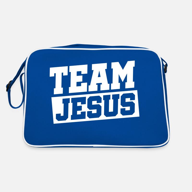 jesus team - Retro Tasche - Blau/Weiß